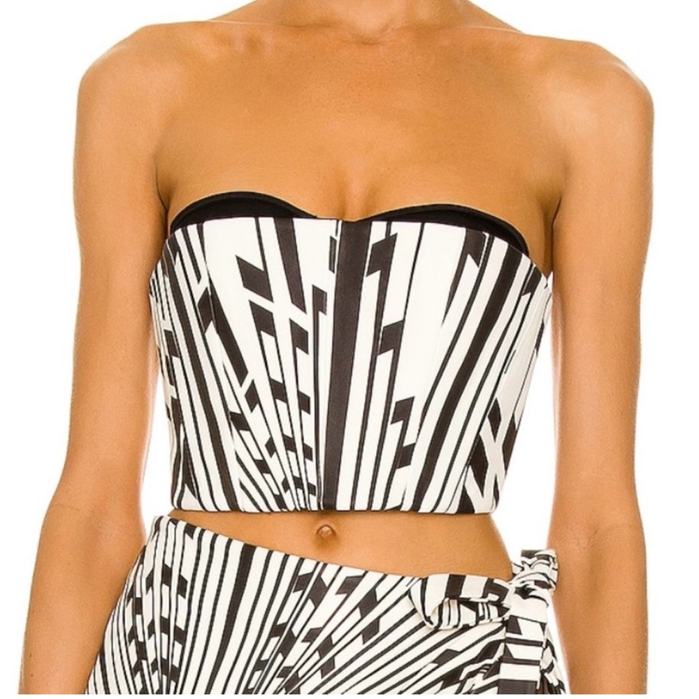 LaQuan Smith Leather Bustier L Exposed Bra Corset